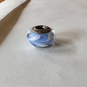 Pandora Blue/White Spiral Murano Glass Charm